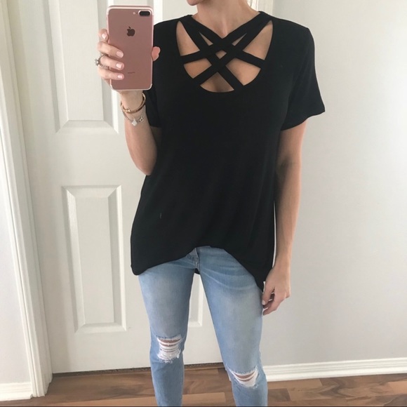 mrsalliexo | Black Stylish Criss Cross Basic - Picture 5 of 10